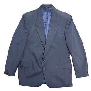 Raffinati Seta Blazer Mens 46 Long Navy Pinstripe 2-Button Sport Coat Made USA